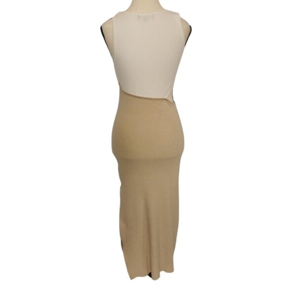 Lulus Fabulous Favourite Ribbed Cutout Sleeveless Midi Sweater Dress - Sz S - Picture 5 of 10